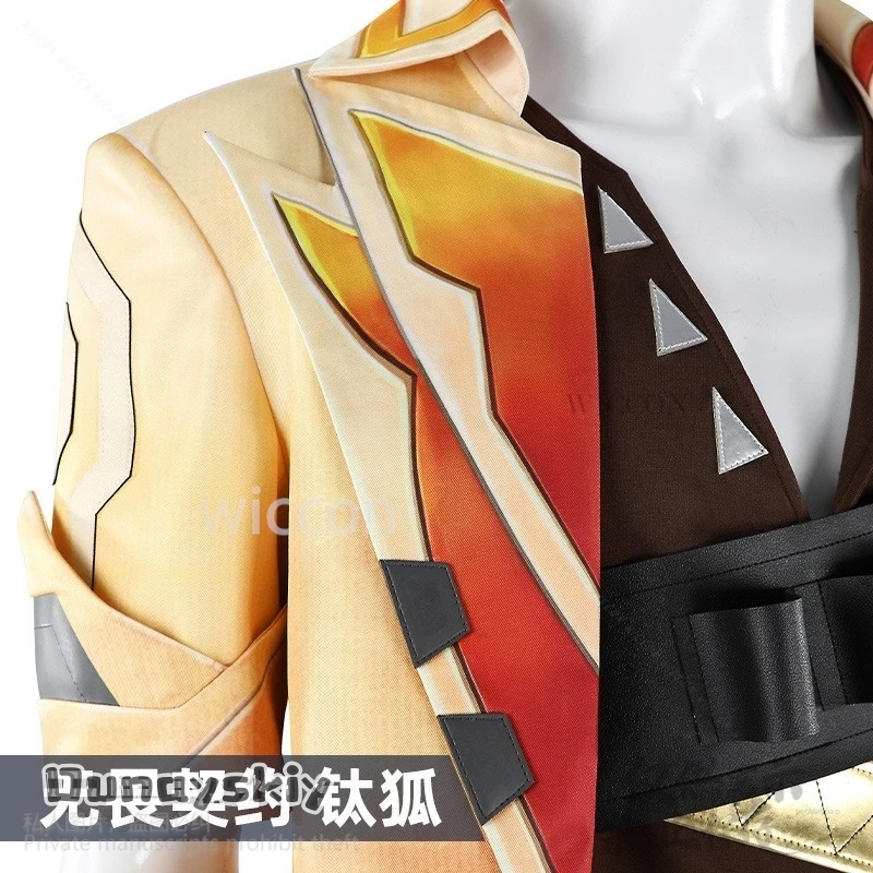 Tejo Cosplay Anime Game VALORANT Costume Sexy Orange Deep V Shirt Pants Summer Sunglasses Cool Daddy Tejo Suit Cos Girl uniformd