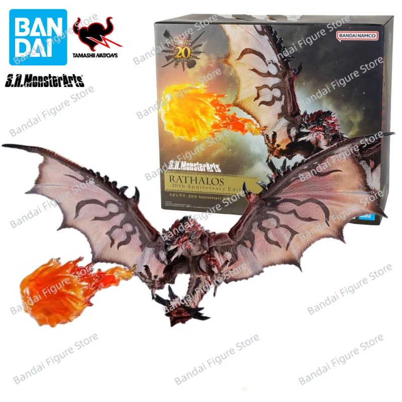 

In Stock Bandai S.H.MonsterArts SHM Monster Hunter Male Fire Dragon 20th Anime Action Figure Toy Gift Model Collection Hobby