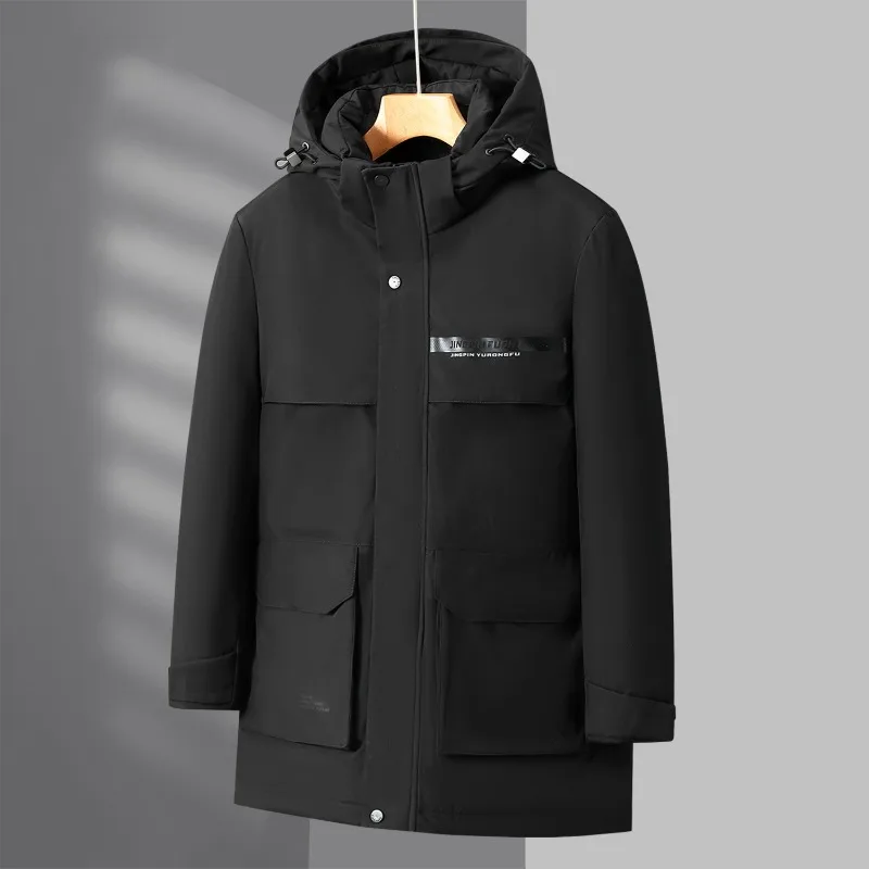High Quality Winter Men's Down Jacket Windbreaker Jacket Thick Thermal Hooded  Down Parkas Male Business Casual Warm Hooded Coat