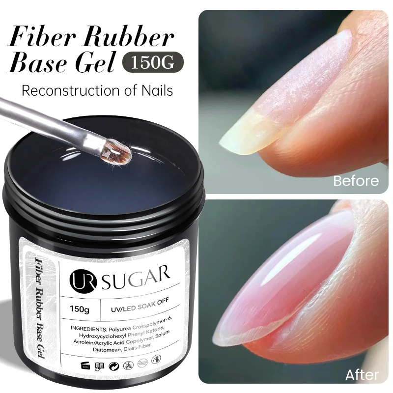 

UR SUGAR 150g Fiber Repair Base Gel for Broken Nail Repaired Construction Gel Soak Off UV LED Functional Varnish Manicure