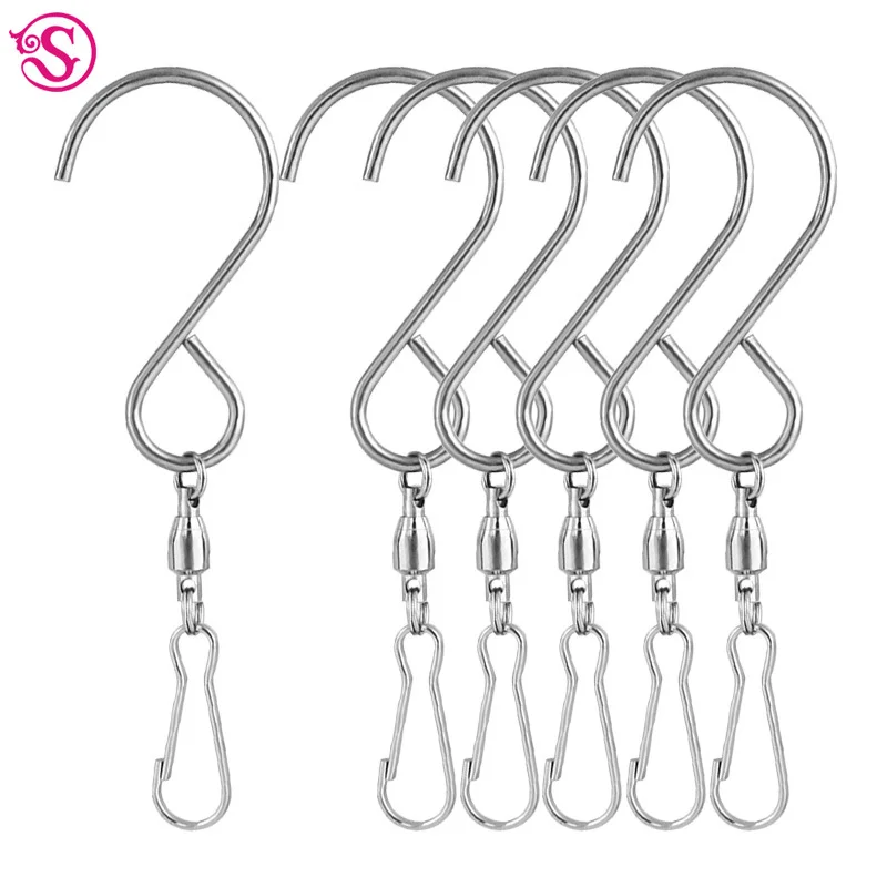 5/10Pcs Swivel Hooks Clips Stainless Steel Hooks Smooth Spinning for Hanging Wind Spinners Wind Chimes Crystal Party Tools