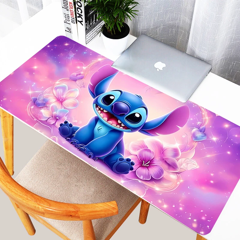 Stitch Large Mouse Pad Home Computer Cartoon Anime Gaming Accessories Keyboard Mousepad Laptop Kawaii Forest Desk Mat