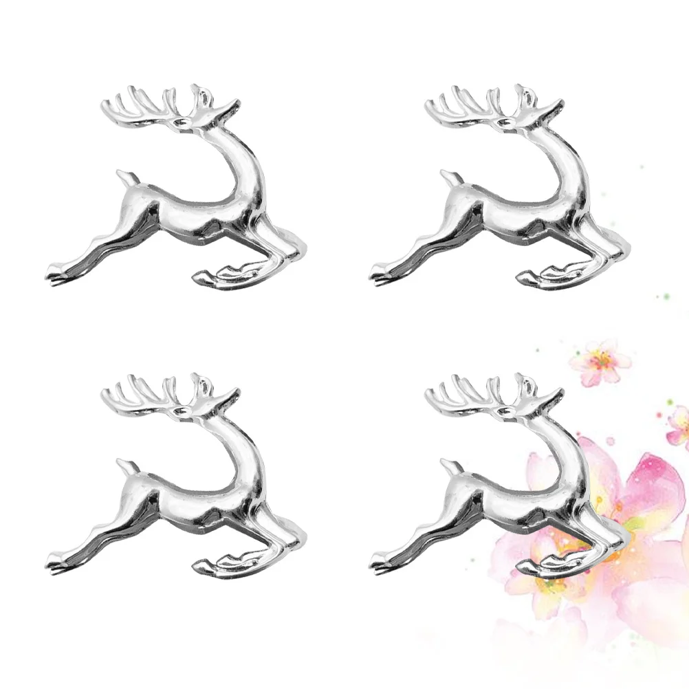 

4 шт., кольца для салфеток с изображением лося, элегантное креативное украшение стола для свадебного душа, свадьбы, помолвки, корпоративные мероприятия, серебро
