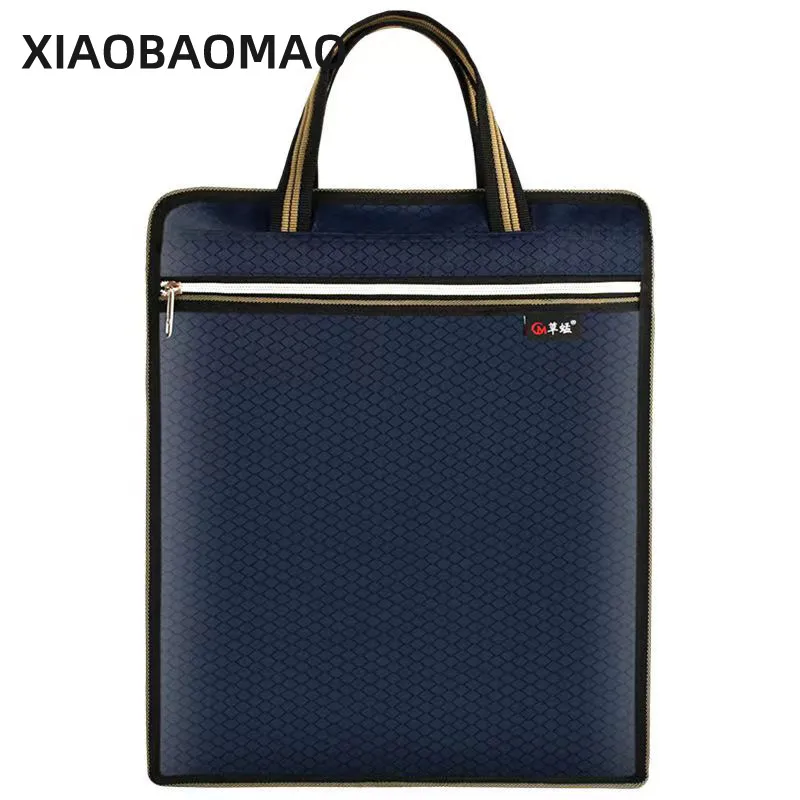 Business File Bags Thickened 3D Large Capacity File Bags A4 Vertical File Bags School Office Black Blue Red