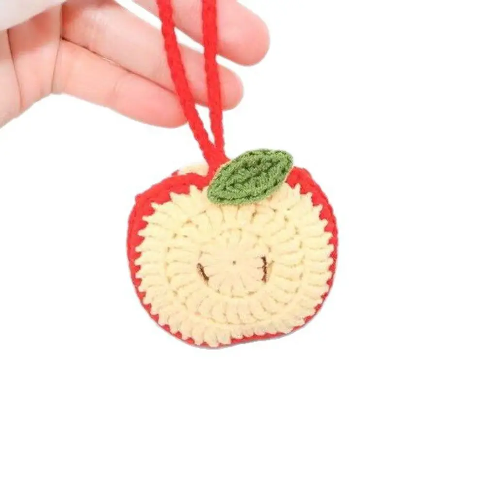 Handmade Crochet Cup Holder Knitted Reusable Cup Sleeve Hollow Out Fruit Shaped Water Cup Mesh Bag On-the-Go Drinks