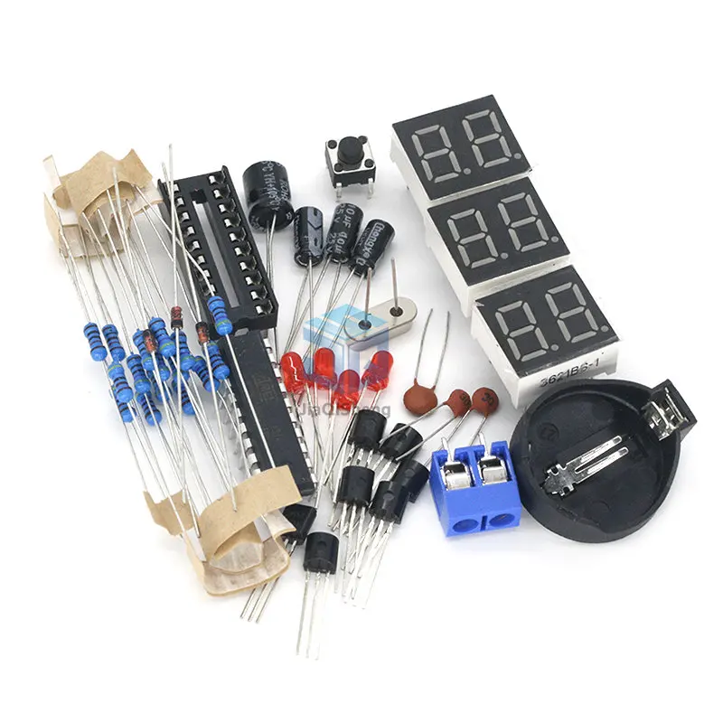 DIY Kits AT89C2051 Electronic Clock Digital Tube LED Display Suite Electronic Module Parts and Components DC 9V - 12V