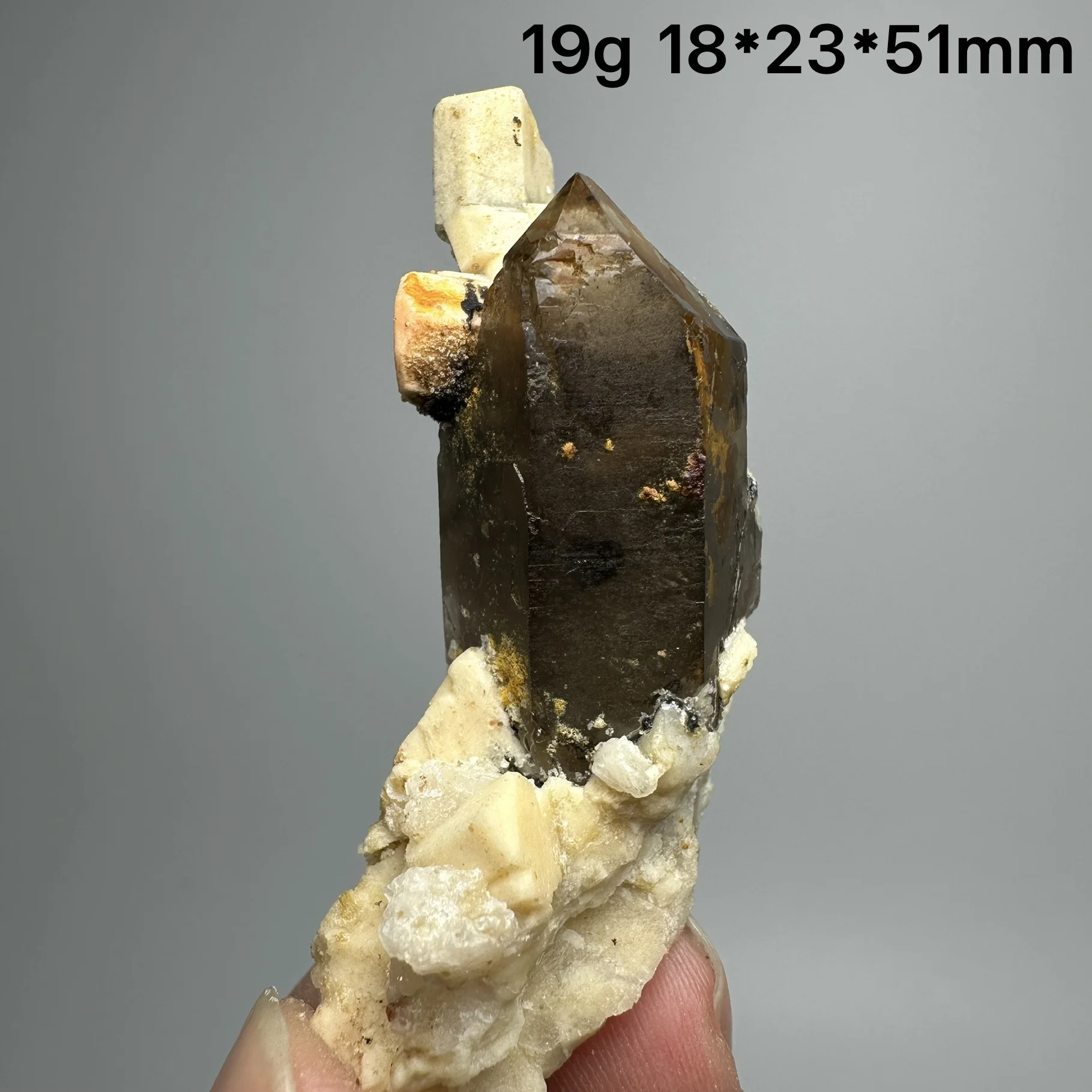 Natural Spessartine Garnet Smoky Quartz Feldspar Mineral Specimen Crystal Stone Collection