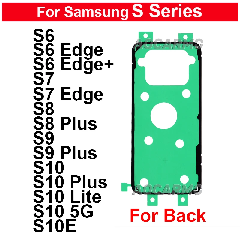 Dla Samsung Galaxy S6 S7 Edge S8 S9 S10 Plus Lite 5G S10E Tylna naklejka Tylna pokrywa Taśma klejąca Wymiana kleju