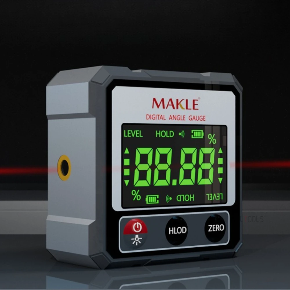 

Четырехугольный магнитный наклонный прибор 360° ° Мини-прочный цифровой уровень, двусторонняя лазерная установка, точные измерительные инструменты