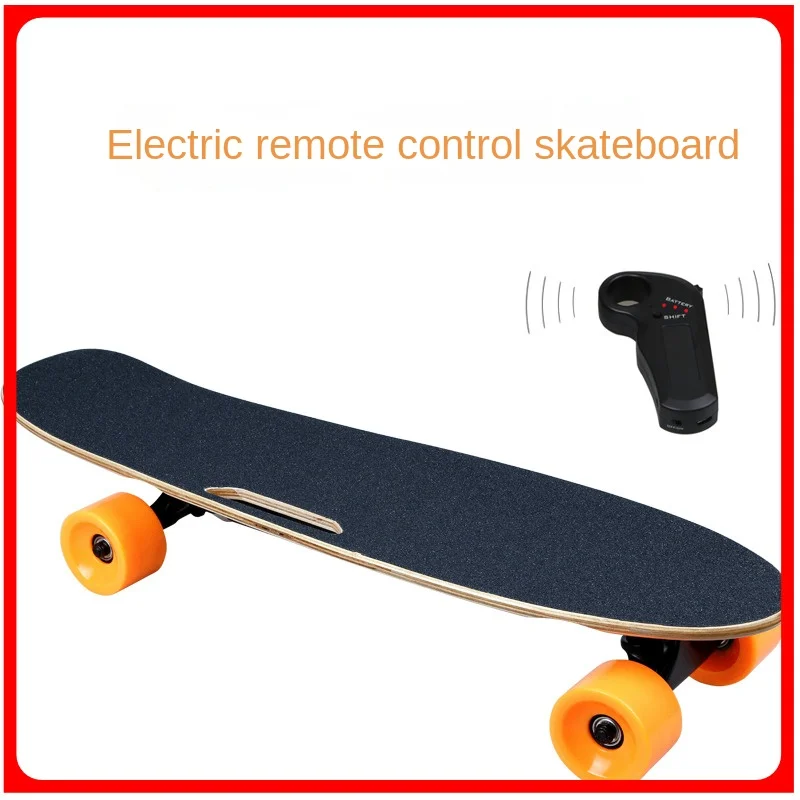 Remote control electric four-wheel skateboarding beginners and teenagers, single jump skateboarding, electric small fish board