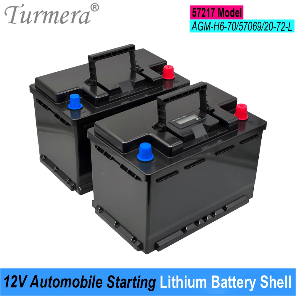 Turmera 12V Car Battery Box 57217 Series Automobile Starting Lithium Batteries Shell for AGM H6-70 57069 Replace Lead-Acid Use