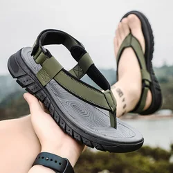 Sandalias de playa informales para hombre, zapatos impermeables a la moda, chanclas resistentes, tobogán deportivo antideslizante conciso, Verano