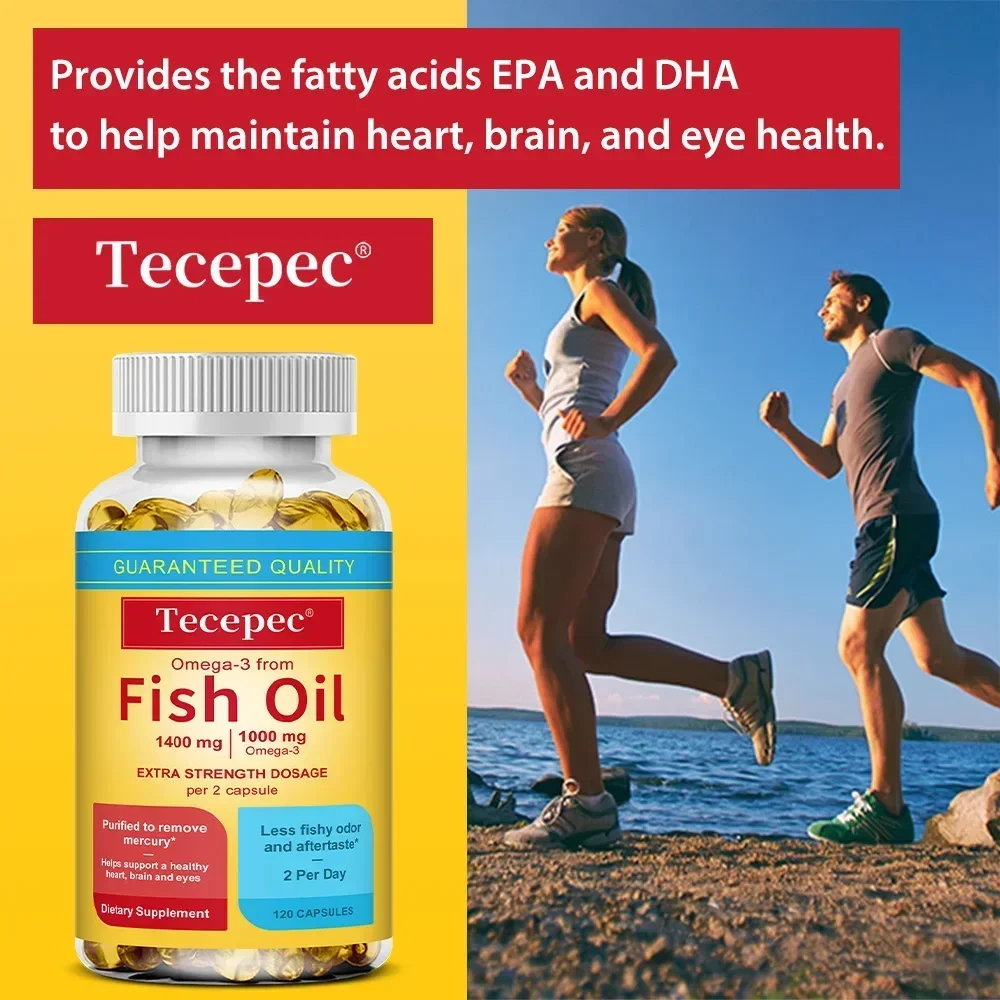 

Triple Potency Omega 3 Fish Oil Supplement - EPA and DHA, Supporting Heart and Brain Health, Nervous System Health