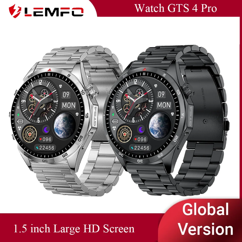 LEMFO GTS 4 Smart Watch 2024 Men GPS Tracker Bluetooth Calls Smartwatch Men 1.5 inch Large HD Screen For HUAWEI Xiaomi IOS