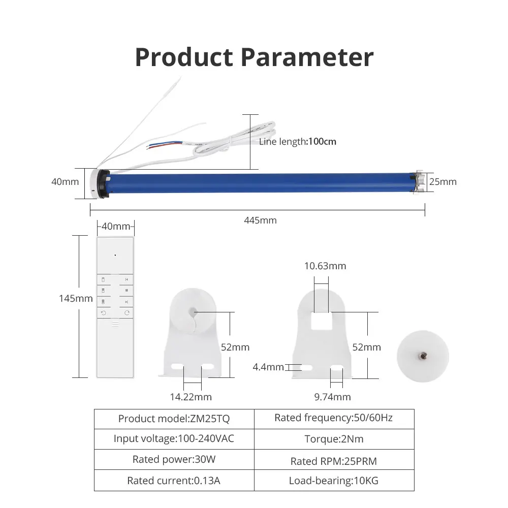 Motor de persiana enrollable inteligente Tuya Zigbee, Motor eléctrico Homekit para cortina de tubo de 38mm, Motor de cortina, Control por voz Alexa