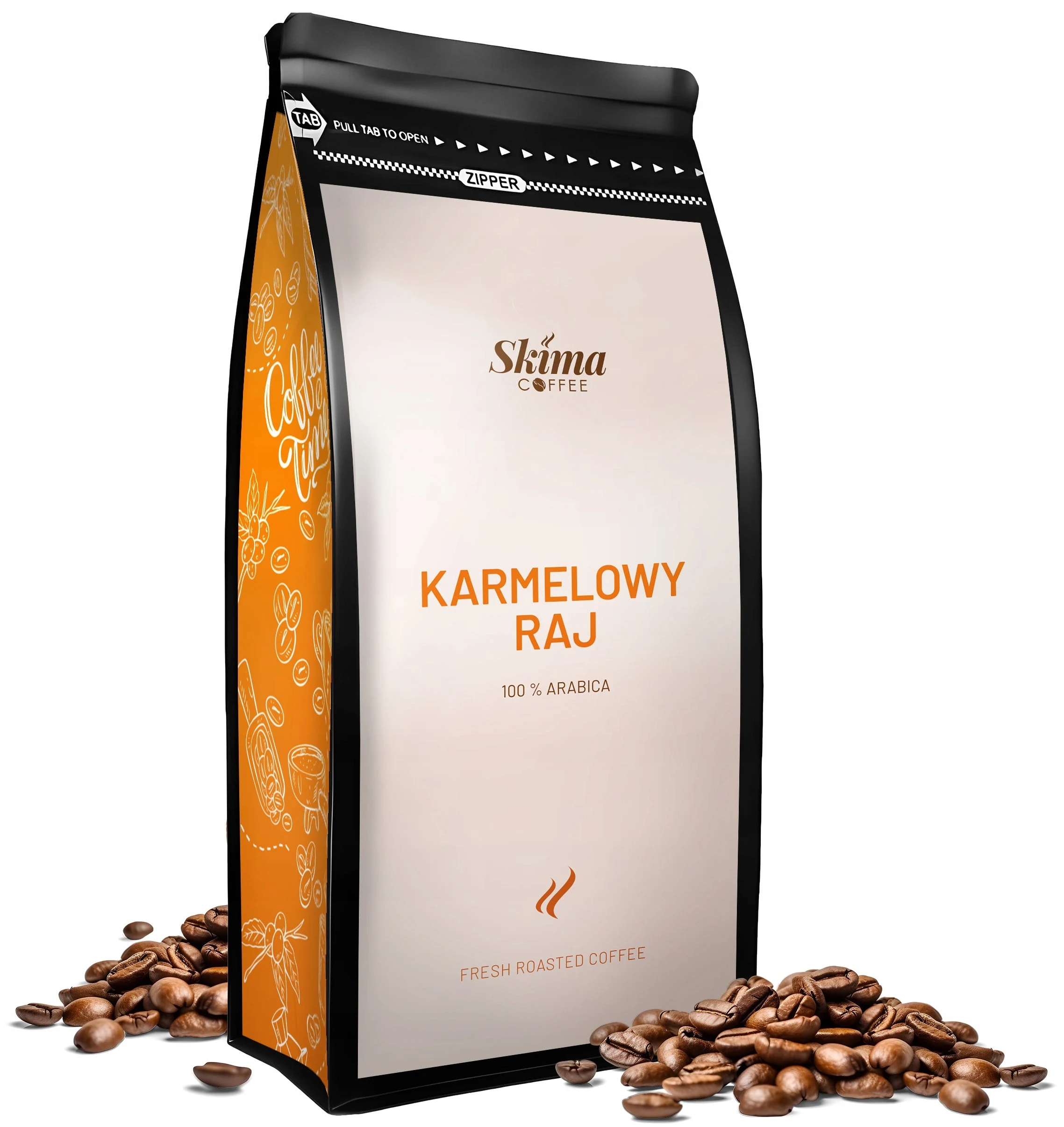 Kawa ziarnista 1kg KARMELOWY RAJ 100% ARABICA Świeża do ekspresu + GRATIS