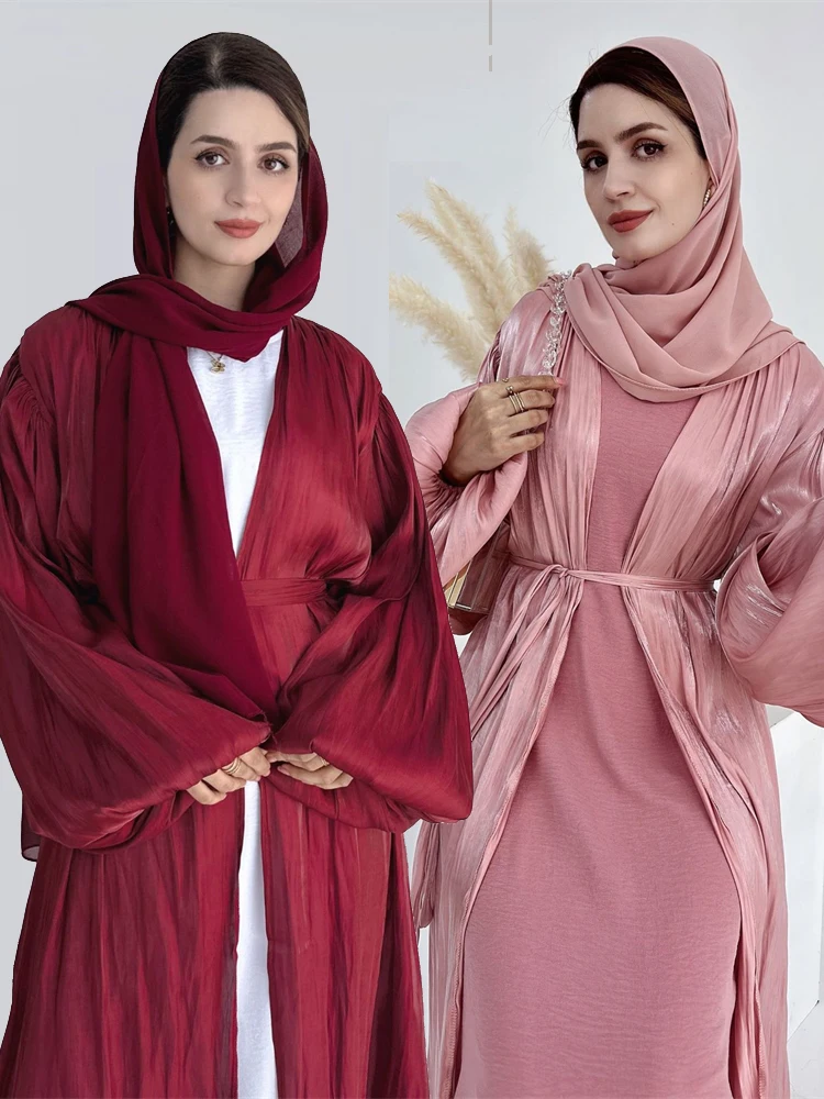 Khimar Abaya Jilbab 2 Piece Set Ramadan Muslim Sets Prayer Clothes Woman Dubai Islam Hijab Kimono Kebaya Ensembles Musulmans