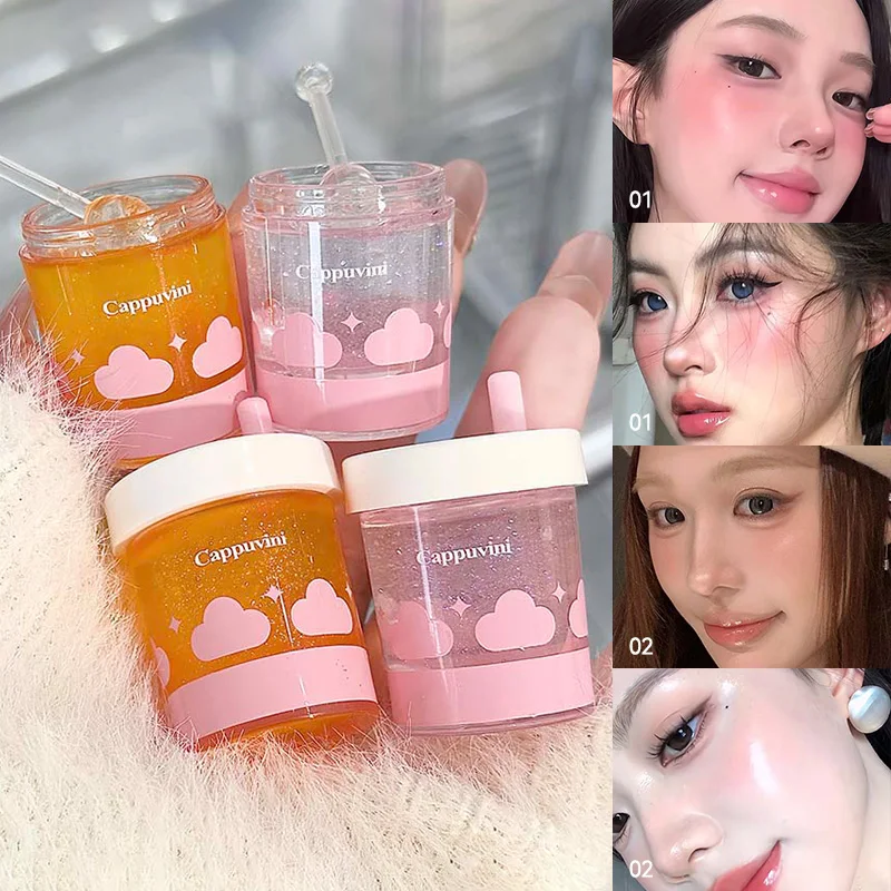 Cappuvini Cloudy Glow Temperature-changing Blush - Korean-inspired Gel Formula with Fine Shimmer for a Smooth, Radiant Finish