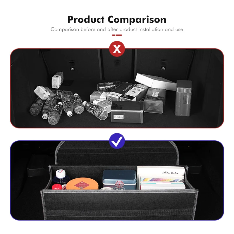 Felt Car Trunk Folding Organizer Bag Foldable Trip Storage Box For Toyota Corolla Yaris Aygo Prius RAV4 CHR Camry Auris Avensis