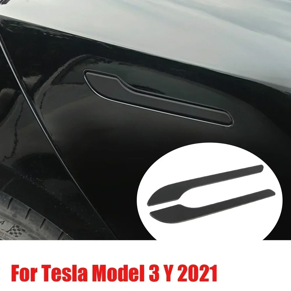 4-teiliges Set Schwarze Carbonfaser-Türgriffabdeckungen für Tesla Model 3 & Y - Kratzfestes Klebeband Polierte Oberfläche – Detail 8