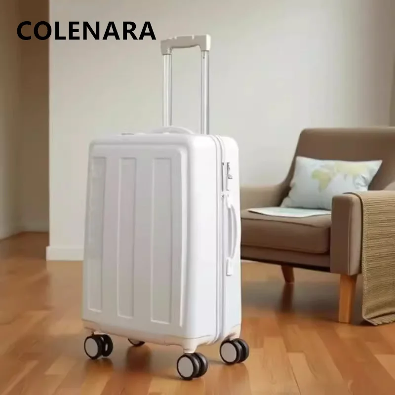 COLENARA Cabin Suitcase Front Opening Trolley Case Aluminum Frame Combination Box 22 Inch Children with Wheels Rolling Luggage