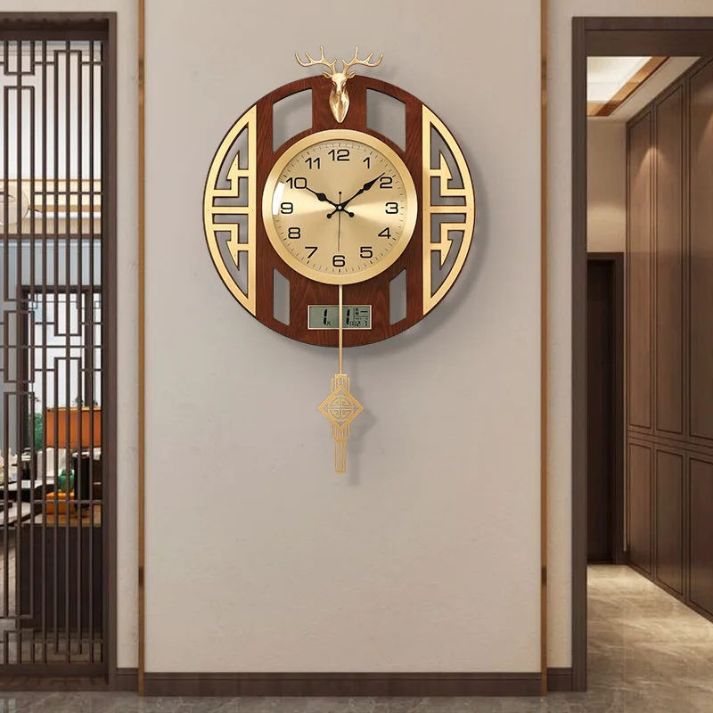 ZChinese Aesthetic Wall Clock Fashion Interior Design Modern Clock Silent Minimalist Living Room Reloj Pared Home DecorationZ