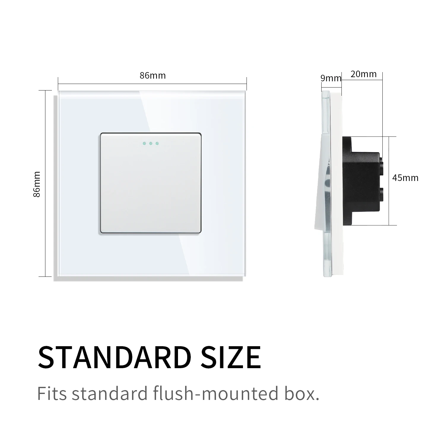 1/2/3Gang Wall Switch Push Button on/Off Light Switch 1/2/3 Way EU Russia Standard Power Switch Glass Panel Waterproof