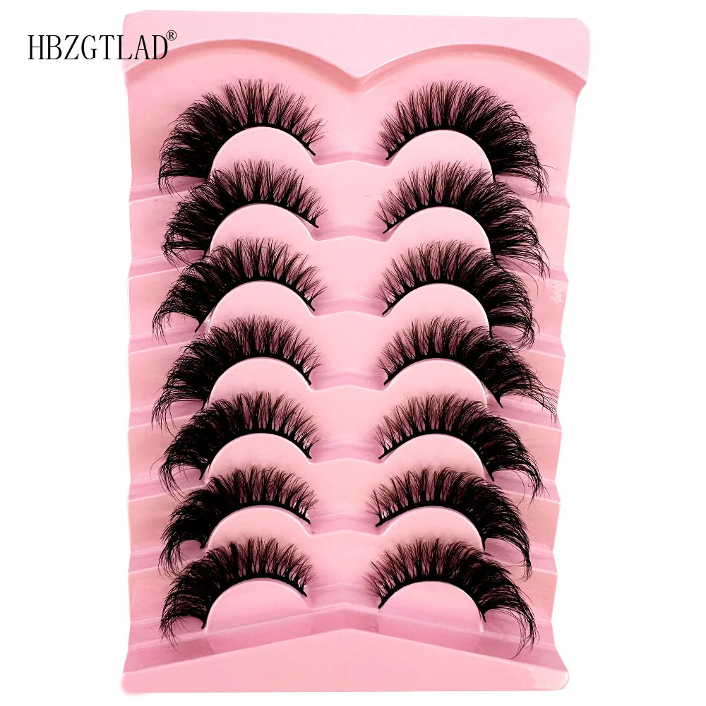 NEUE 7pairs Cat eye Wimpern 3D Natürliche Falsche Wimpern 5d Flauschigen Weichen Kreuz Manga Wimpern Wispy Natürliche Wimpern Verlängerung make-up