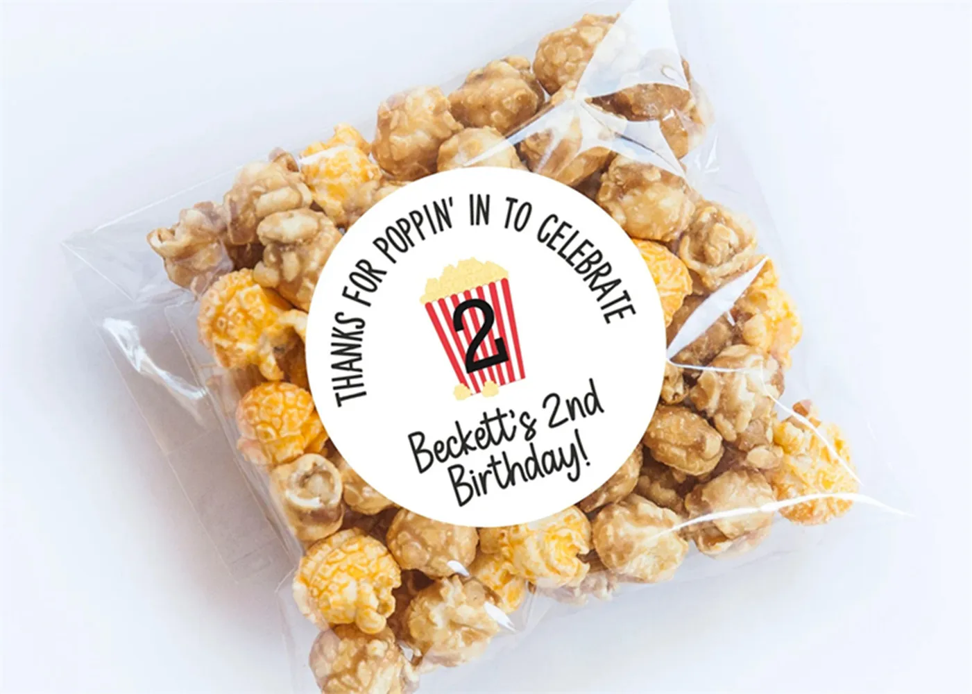 

25PCS Popcorn Birthday Stickers and Bags, Popcorn Favors, First Birthday, Movie Birthday, Birthday Party, Favors, Movie Theme