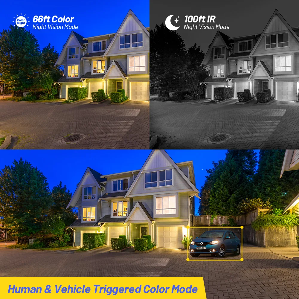 كاميرا Annke 4K للأمن H.265 + كاميرا مراقبة CCTV ملونة للرؤية الليلية كشف المركبات البشرية كاميرا IP 8 ميجابكسل صوت خارجي