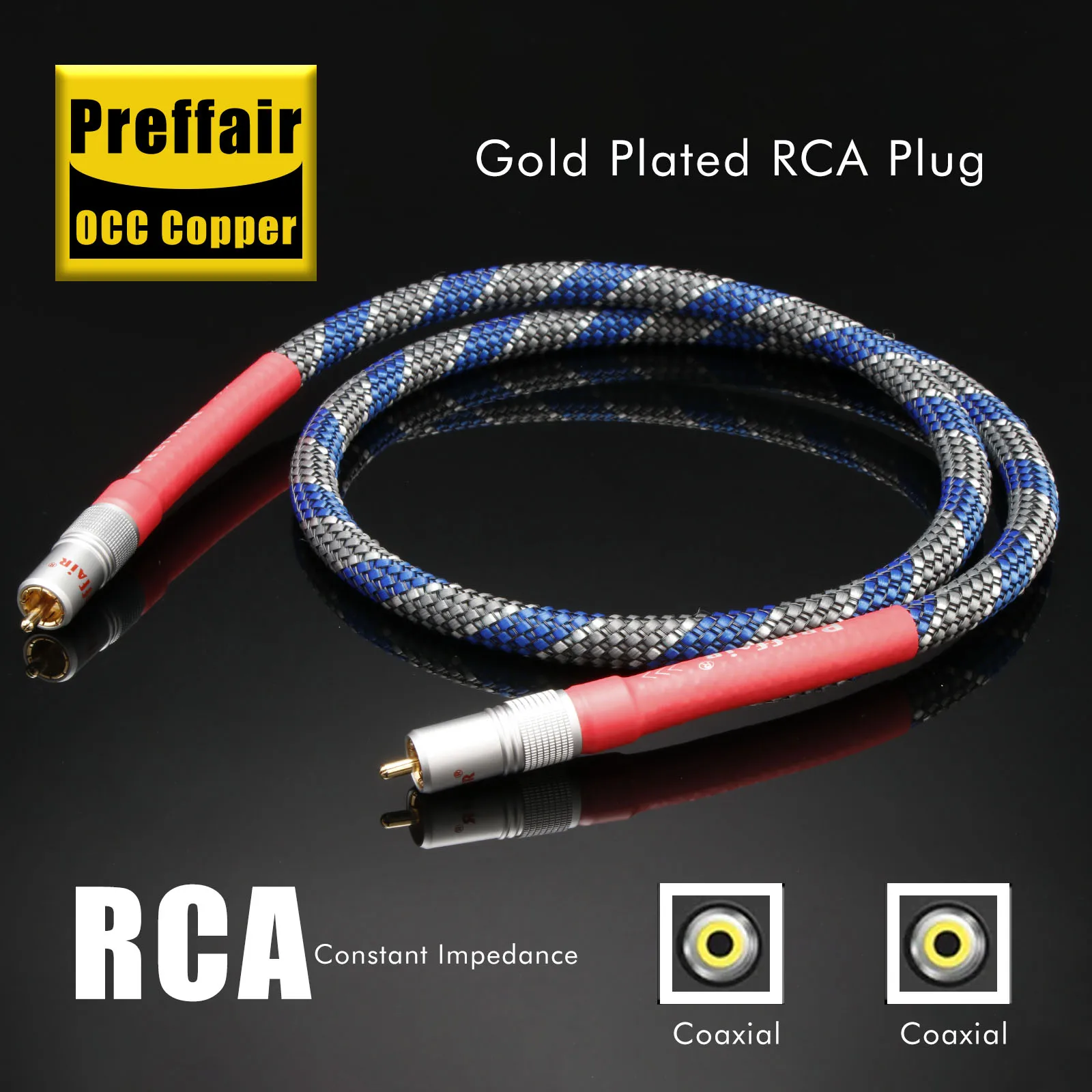 

75Ohm digital Coaxial Audio Cable SPDIF 7N OCC Silver Plating RCA coaxial cable for DVD Projector TV Speaker Amplifier