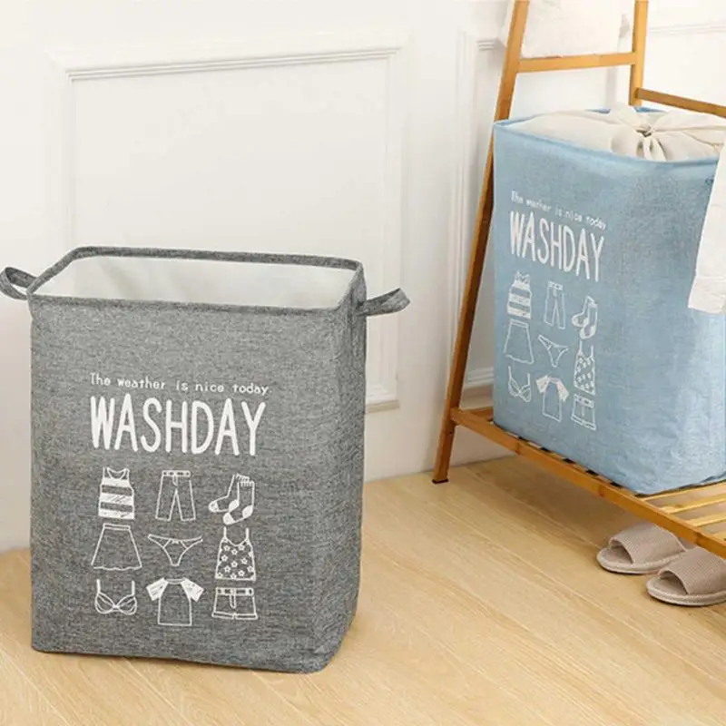 

stylish simple Laundry Hamper Durable Fashionable Basket Thickened Canvas Fabric Bucket Storage Box for store various items