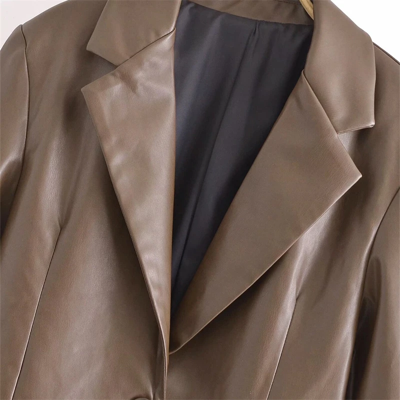 Giacca in Ecopelle da Donna KEYANKETIAN, Nuova Collezione Primavera, Monopetto con Tasche e Orlo Asimmetrico