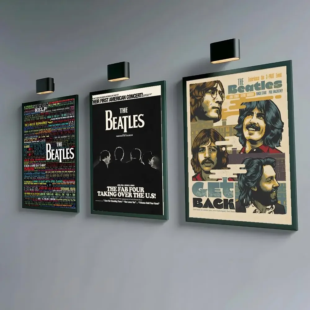 The B-Beatles-S Rock Band Poster Waterproof Peel & Stick Wall Sticker Self Adhesive Art Decor For Living Room Bedroom