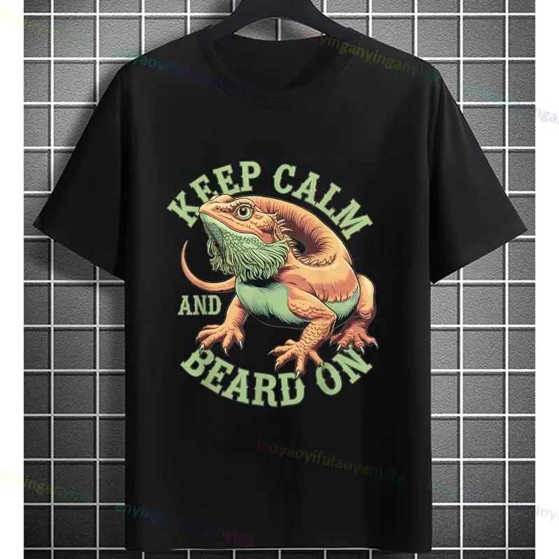 T-Shirt athlétique décontracté pour hommes avec Dragon barbu "This Is My Happy Face", T-Shirt à manches courtes en pur coton, vêtements d'extérieur