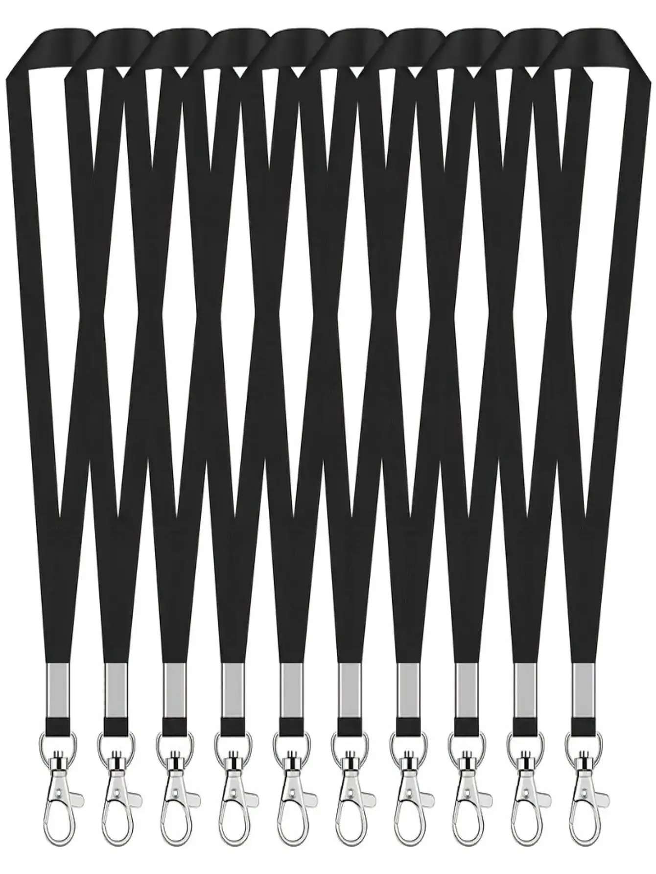 10 Stück langlebige Schlüsselbänder mit drehbarem Haken, flaches Halsdesign für Ausweishalter und Namensschilder – Detail 15