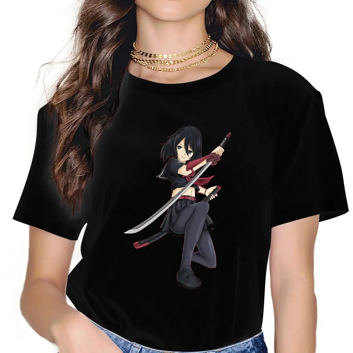 Anime Akame Ga Kill Camiseta clásica Female Shirts Akame Ga KILL Large Vintage Women Clothes Harajuku Casual Feminine Blusas