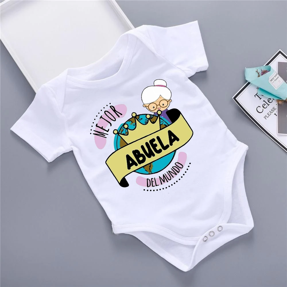 The Best Grandmother In The World Baby Bodysuit Infant Romper Newbron Shower Gift Baby Cute Clothes Toddler Short Sleeve Rompers