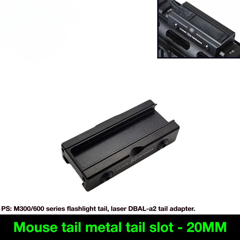 VMASZ Montura carril cola de rata 20mm para linterna táctica metálica - imagen 4