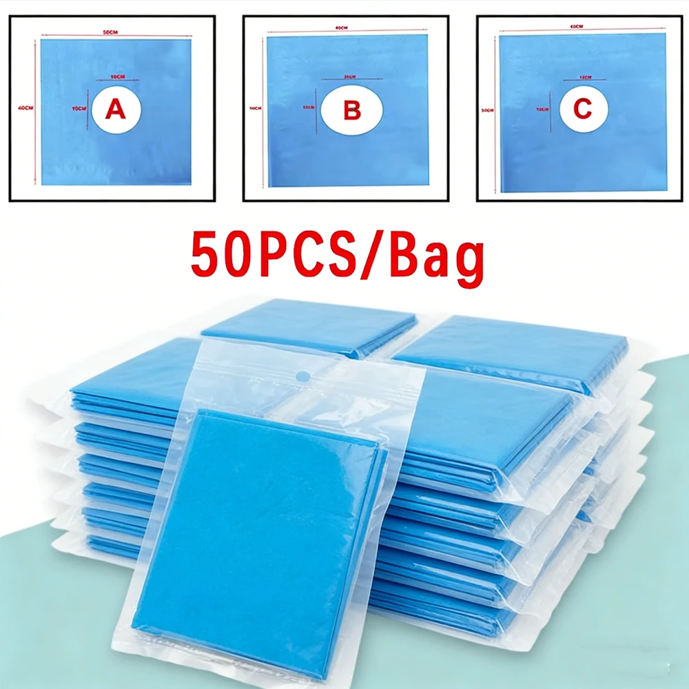 Blue Disposable Nonwoven Sterile Dental Surgical Drape with Hole for Oral Procedures Individually Packaged Single Use