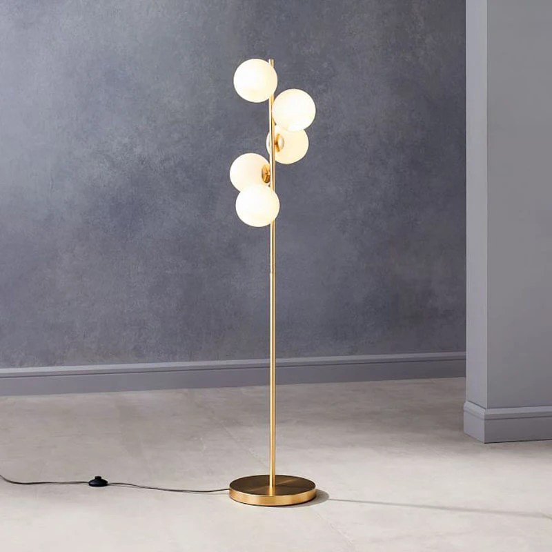 Nordic Simple LED Floor Lamps Glass Ball Standing Lamps Gold Light Living Room Bedroom Creative Art Home Decor Lighting Fixtures