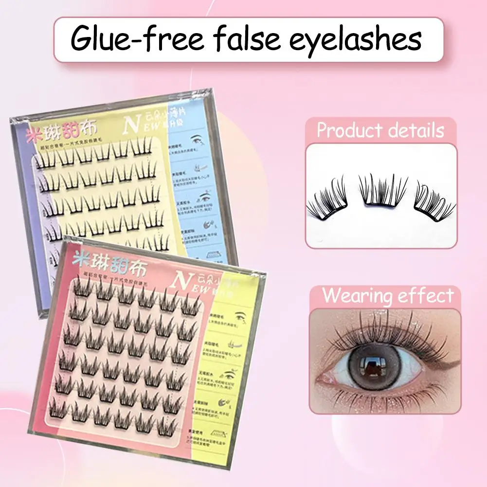 6 Rows Korean Natural Manga False Eyelashes C Curl Individual Tool Thick Eyelash Reusable Extension Artificial Cosplay Eyel C4C1