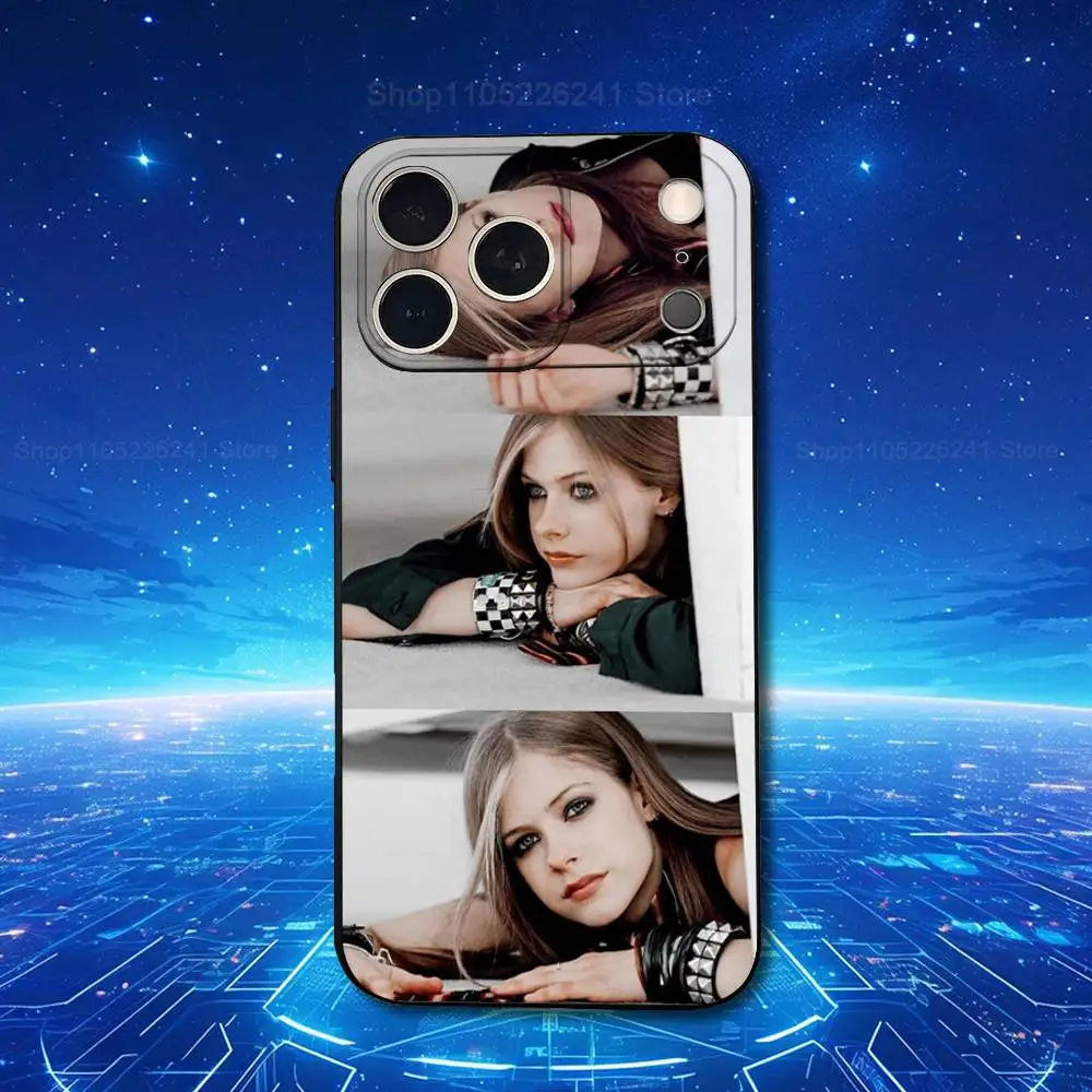هاتف المغني A-Avril L-Lavigne لهاتف iPhone 13,12,15,14,11,16,17,Plus,Pro Max,XS,X,XR,SE,Mini,8,7,Soft Silicone Black #2