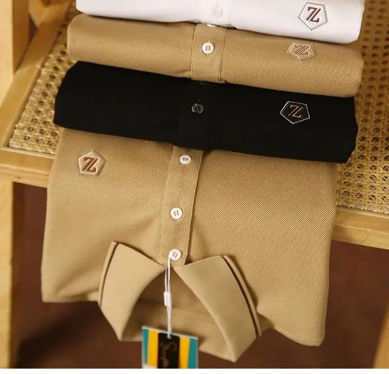 

Итальянская роскошная мужская irt P, хлопковая дышащая ort Sve с отложным воротником, летнее новое поступление, деловая повседневная одежда