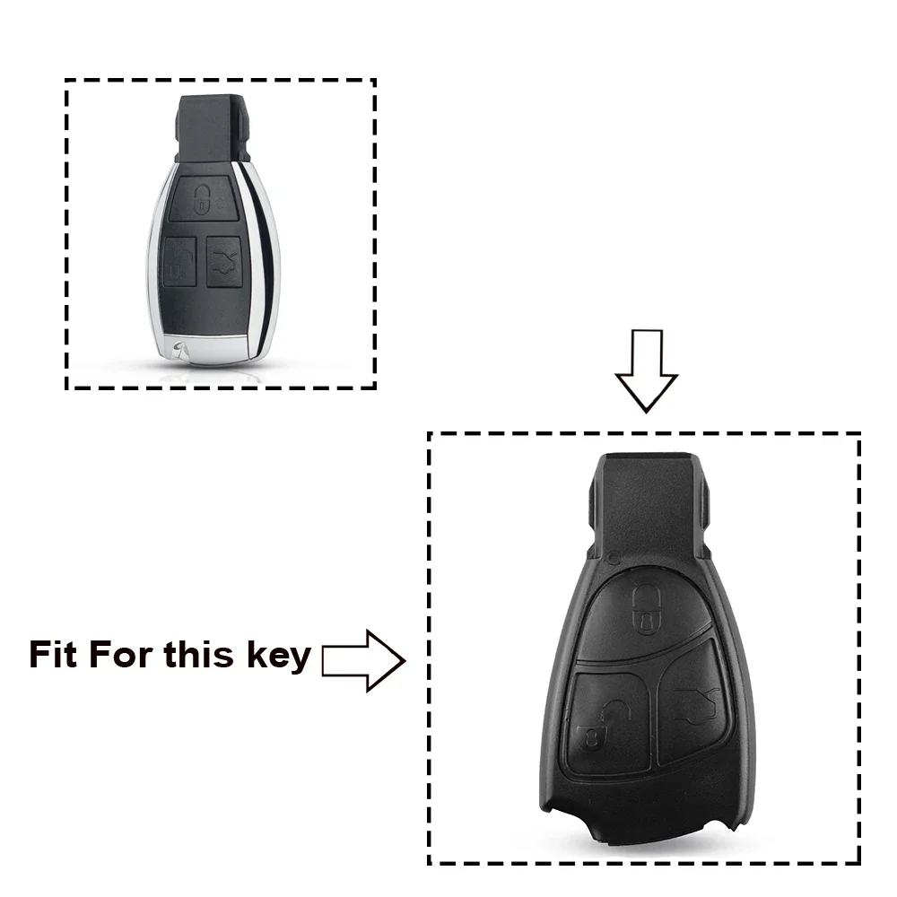 KEYYOU Car Key Shell For Mercedes Benz B C E ML S CLK CL Modified Replacement Smart Car Key Shell 3 Buttons