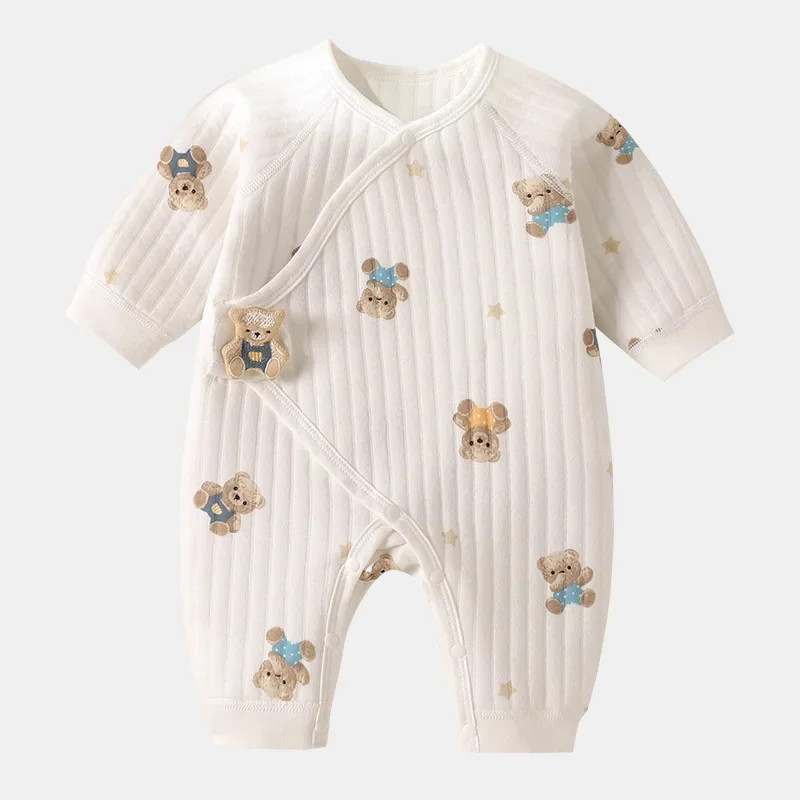 Baby Long Sleeve Warm Onesie Autumn Winter Soft Bodysuit for Newborn