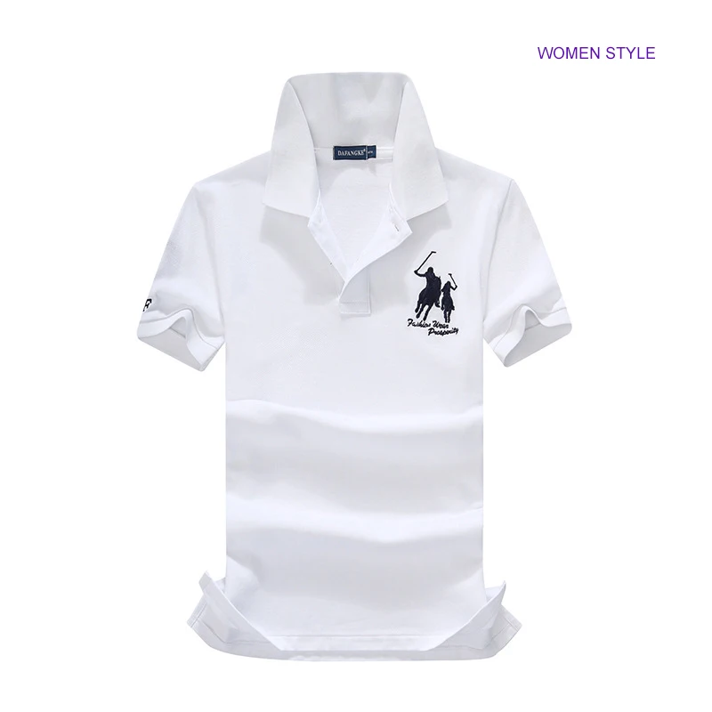 Brand Polo Shirt Women\'s Luxury Horse Embroidery Solid Polo T Shirt  Woman Summer Short Sleeve Polos