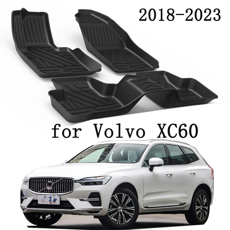 

LHD Car Floor Mats Double Layer TPE Foot Pads Interior Floorliner For Volvo XC60 2019 2020 2021 2022 Accessories