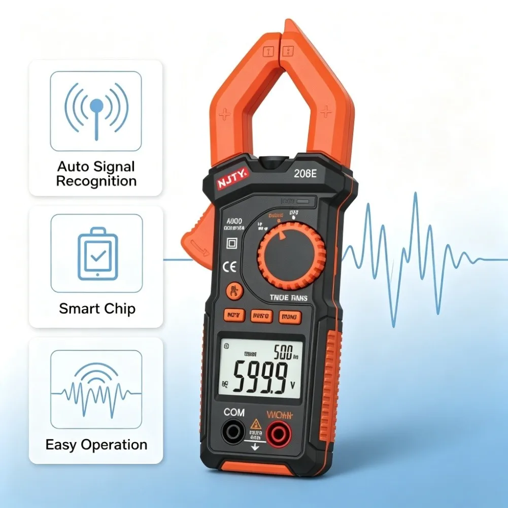 1Pc 6000 Counts Digital Clamp Meter True NCV Detection AC DC Current Tester For Electrical Wire Measurement Tool