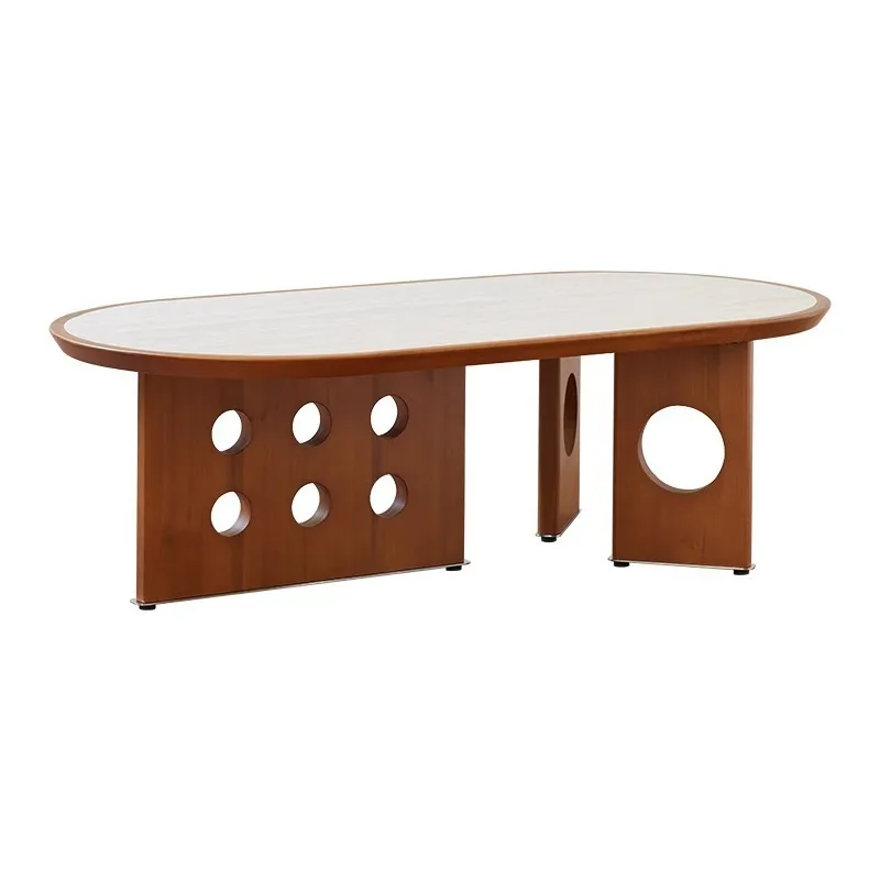 

Retro style coffee table living room home rock slab Internet celebrity explosion medieval coffee table
